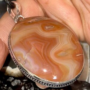 Sardonyx Rusty Brown Pendant 2 1/2”